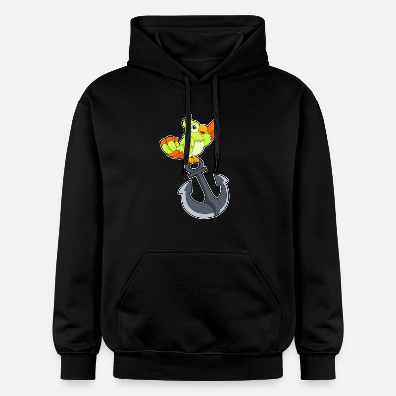 Perroquet avec ancre - Sweat à capuche Softstyle® Gildan Unisexe - noir