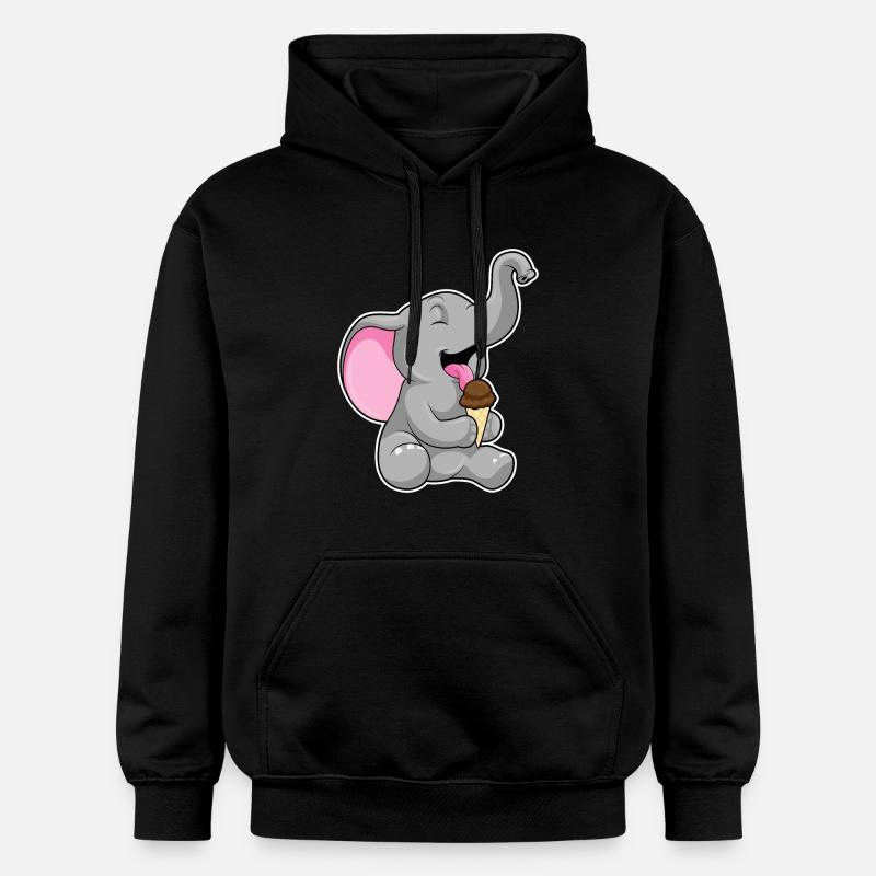 Glace gaufre éléphant - Sweat à capuche Softstyle® Gildan Unisexe - noir