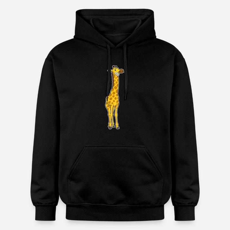 Girafe avec marguerites - Sweat à capuche Softstyle® Gildan Unisexe - noir