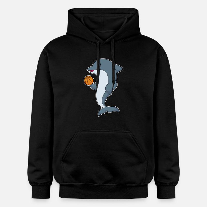 Basket-ball Dolphin - Sweat à capuche Softstyle® Gildan Unisexe - noir