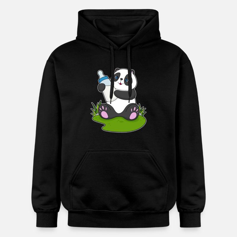 Bouteille de lait Panda - Sweat à capuche Softstyle® Gildan Unisexe - noir