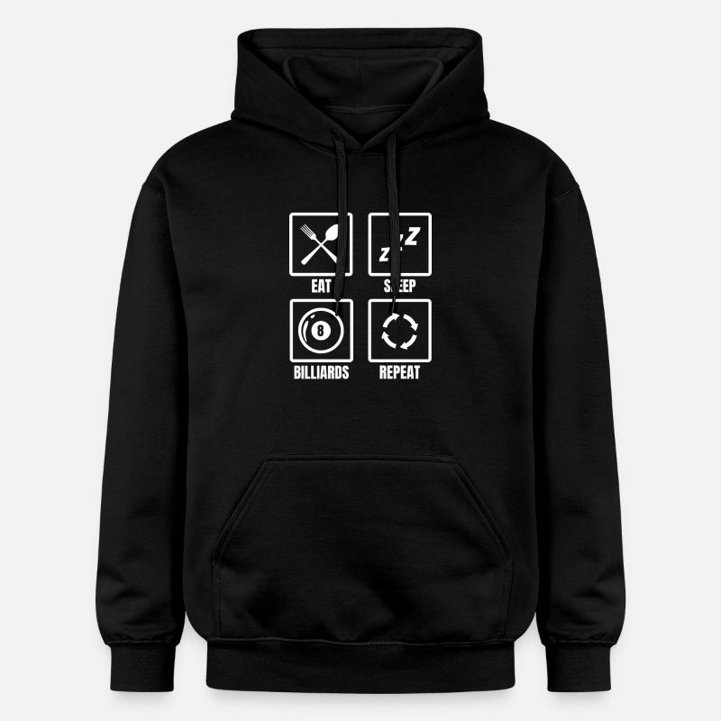 Manger Sleep Billard Répéter - Sweat à capuche Softstyle® Gildan Unisexe - noir