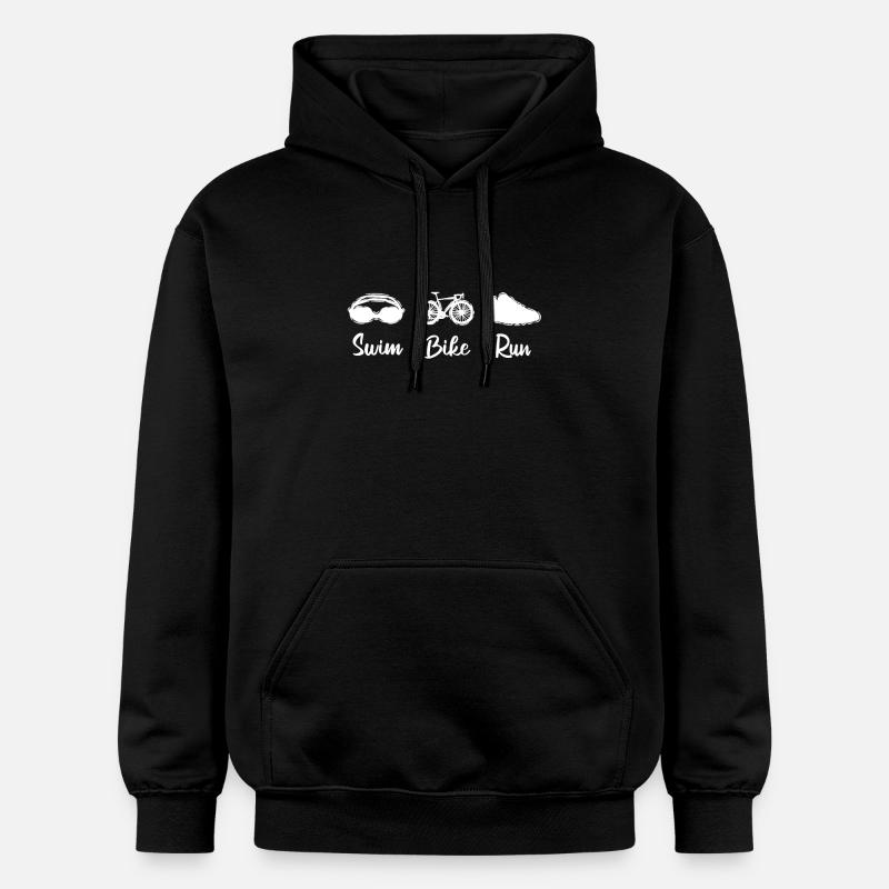 Triathlon Nageur Biker Runner - Sweat à capuche Softstyle® Gildan Unisexe - noir
