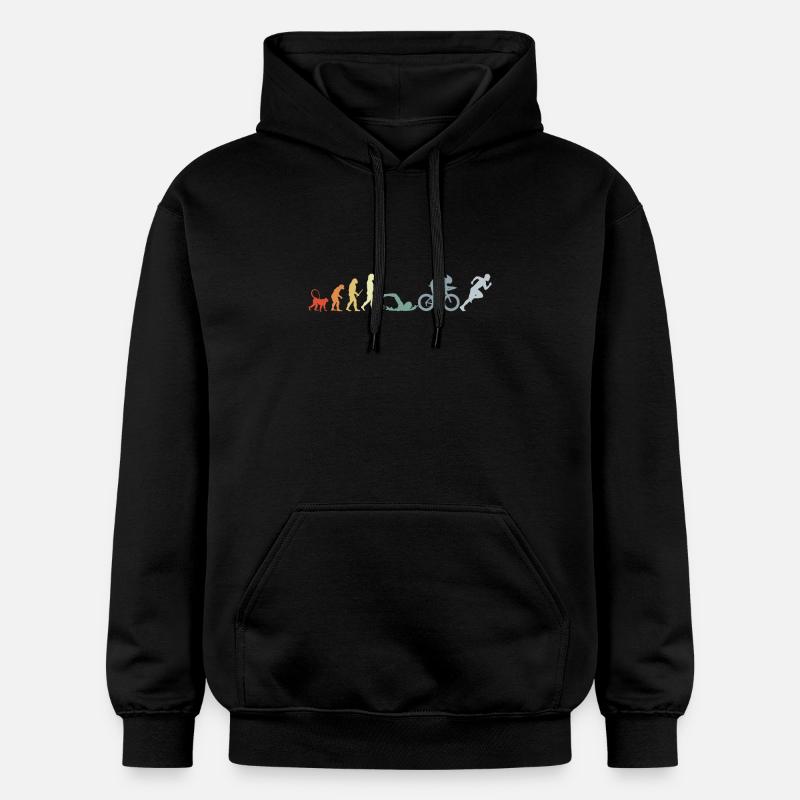 Évolution du triathlon - Sweat à capuche Softstyle® Gildan Unisexe - noir