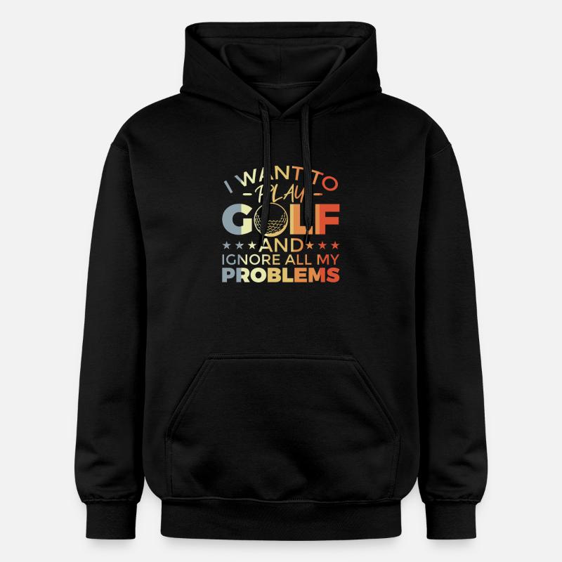 Drôle de dicton de golf - Sweat à capuche Softstyle® Gildan Unisexe - noir