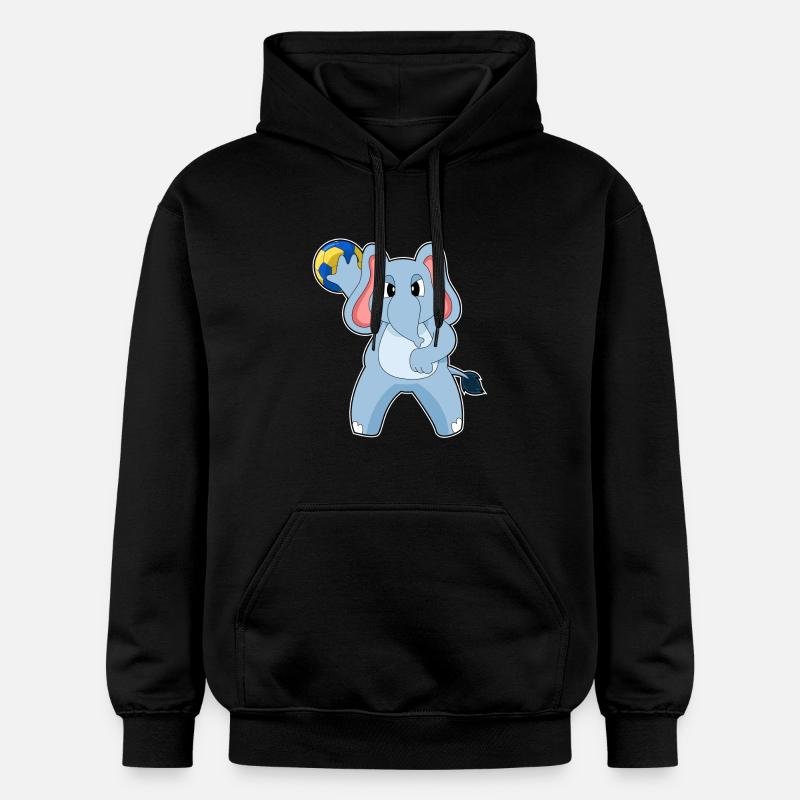 Eléphant Handballeur Handball - Sweat à capuche Softstyle® Gildan Unisexe - noir