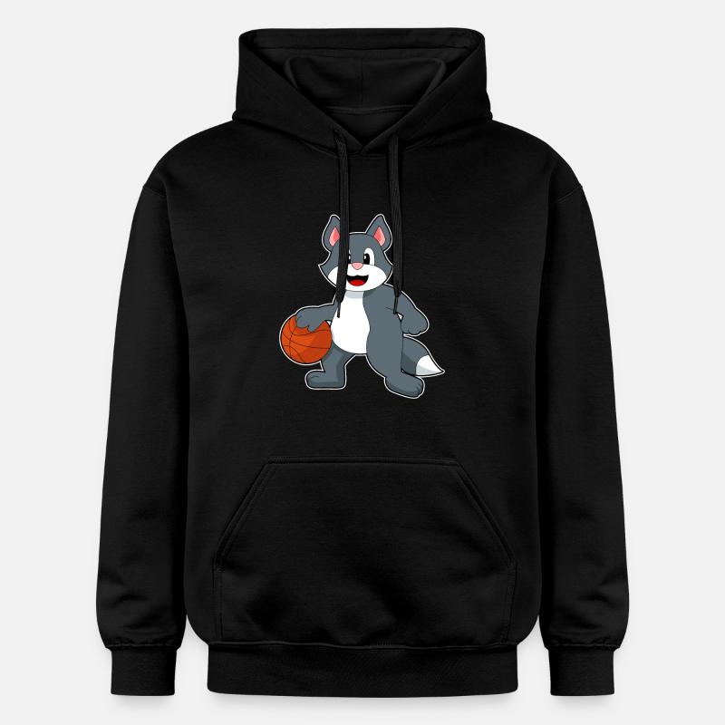 Chat Basketteur Basketteur - Sweat à capuche Softstyle® Gildan Unisexe - noir