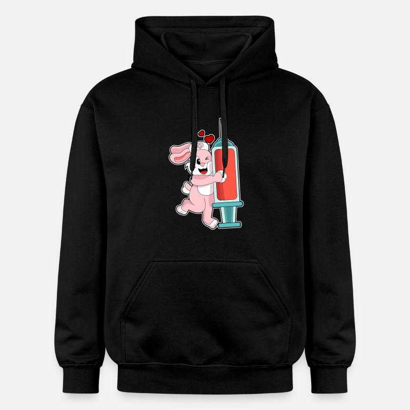 Seringue d’infirmière lapin - Sweat à capuche Softstyle® Gildan Unisexe - noir