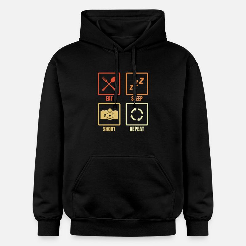 Manger dormir Photographier Répéter - Sweat à capuche Softstyle® Gildan Unisexe - noir
