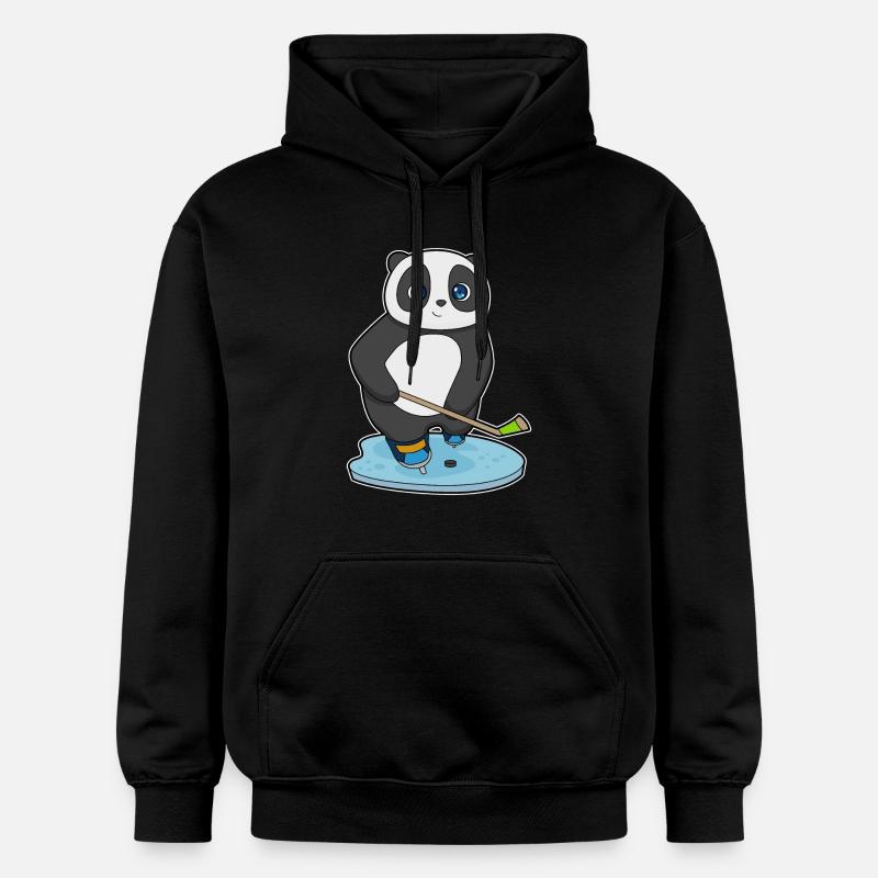 Panda Eishockey Eishockeyschläger - Gildan Unisex Softstyle® Midweight Hoodie - Schwarz