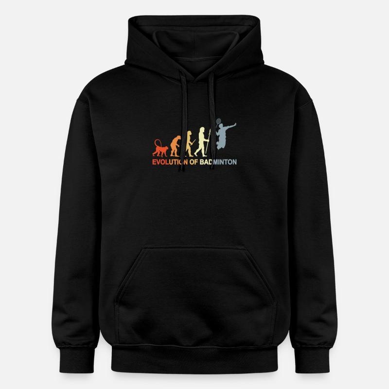 Évolution du badminton - Sweat à capuche Softstyle® Gildan Unisexe - noir