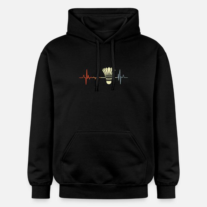 Battement de cœur de badminton - Sweat à capuche Softstyle® Gildan Unisexe - noir