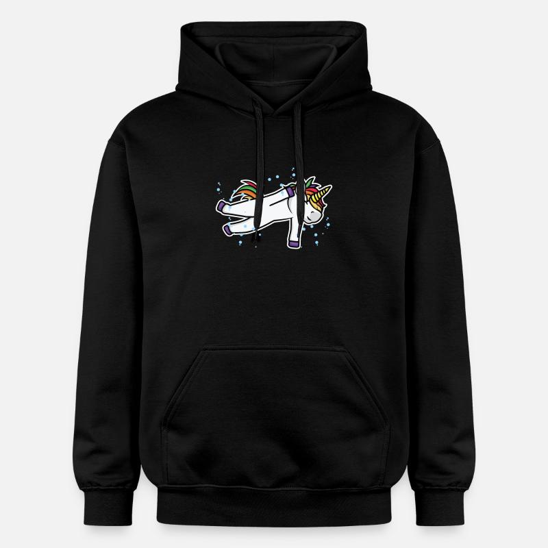 Licorne nageuse - Sweat à capuche Softstyle® Gildan Unisexe - noir