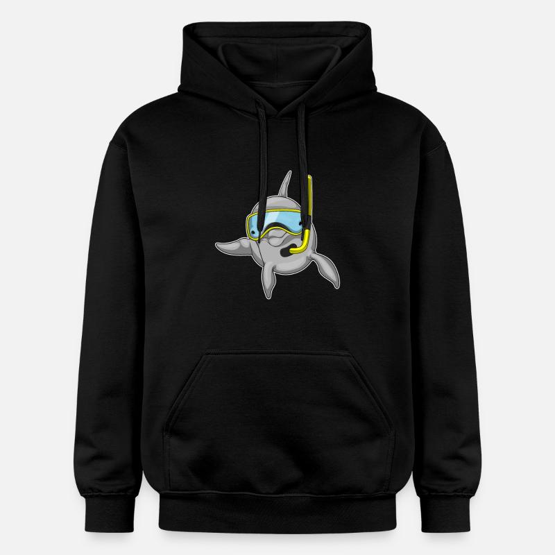 Dolphin Diver Snorkel - Sweat à capuche Softstyle® Gildan Unisexe - noir