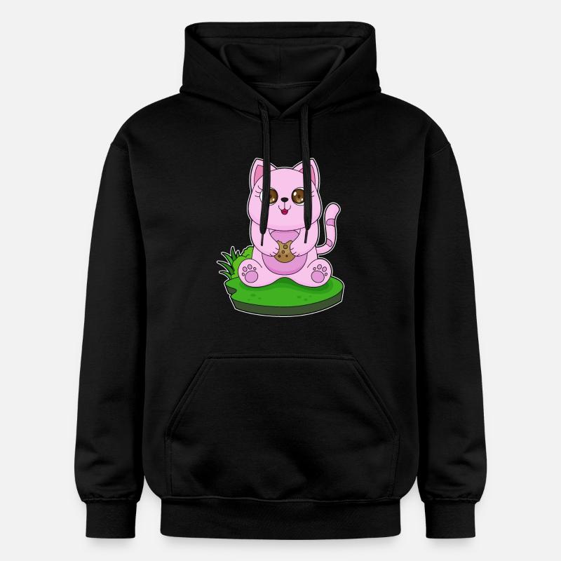 Chat Cookie - Sweat à capuche Softstyle® Gildan Unisexe - noir