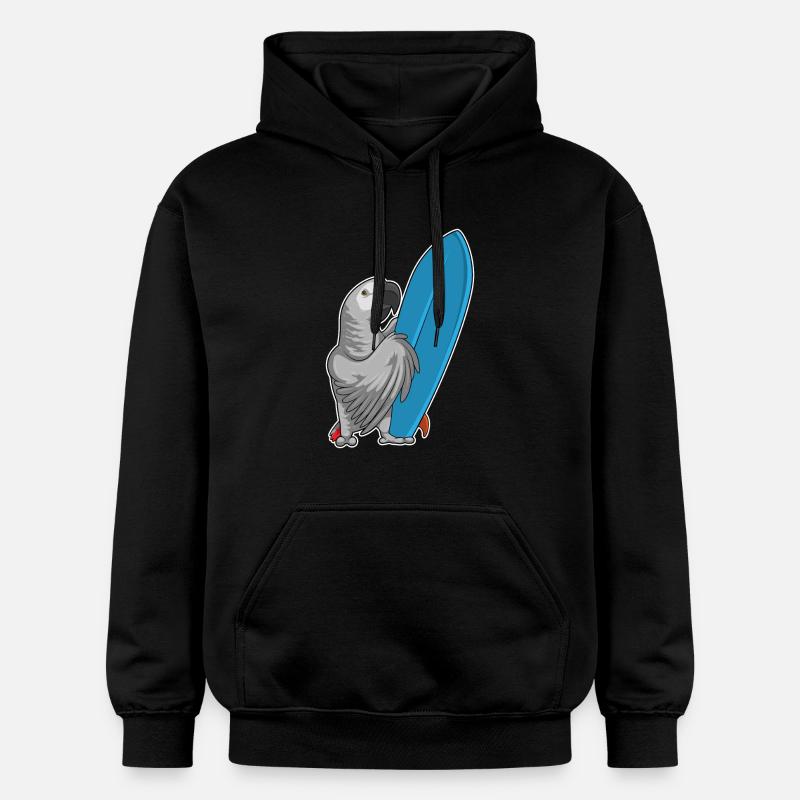 Parrot surf board Summer - Sweat à capuche Softstyle® Gildan Unisexe - noir