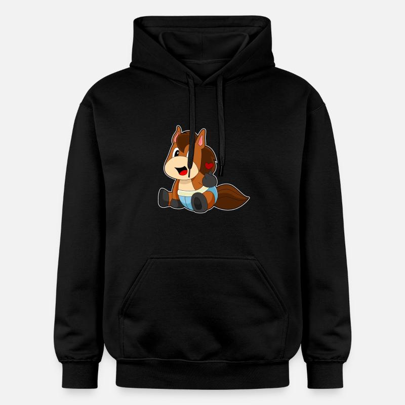 Bébé cheval - Sweat à capuche Softstyle® Gildan Unisexe - noir