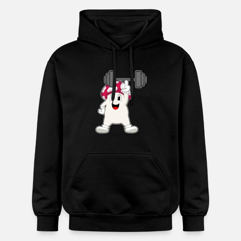 Champignon Bodybuilding Haltère - Sweat à capuche Softstyle® Gildan Unisexe - noir
