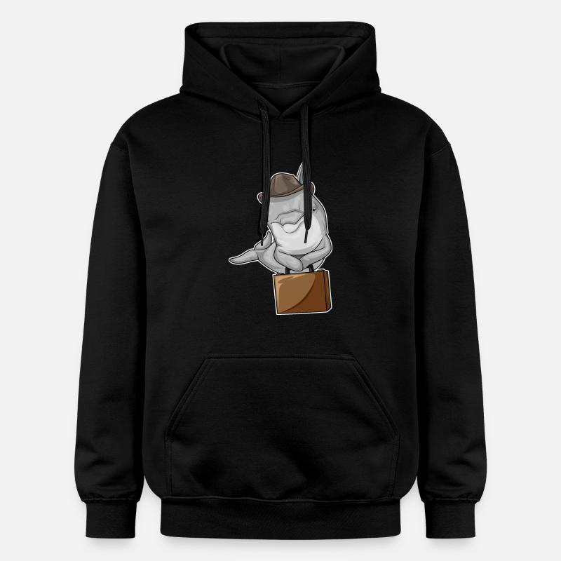 Porte-documents Delfin Entrepreneur - Sweat à capuche Softstyle® Gildan Unisexe - noir