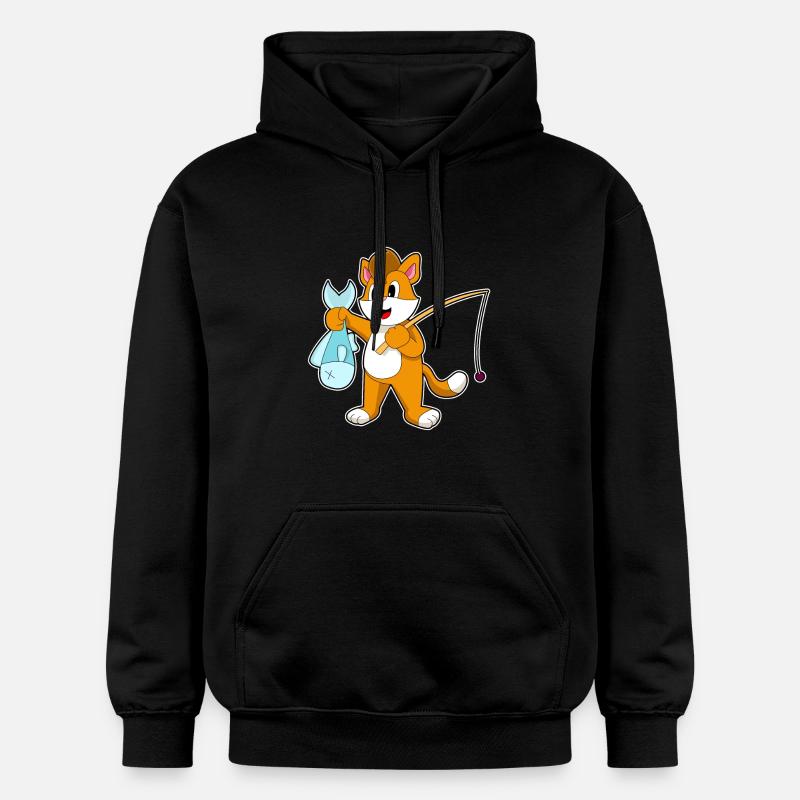 Pêche au chat pêcheur - Sweat à capuche Softstyle® Gildan Unisexe - noir