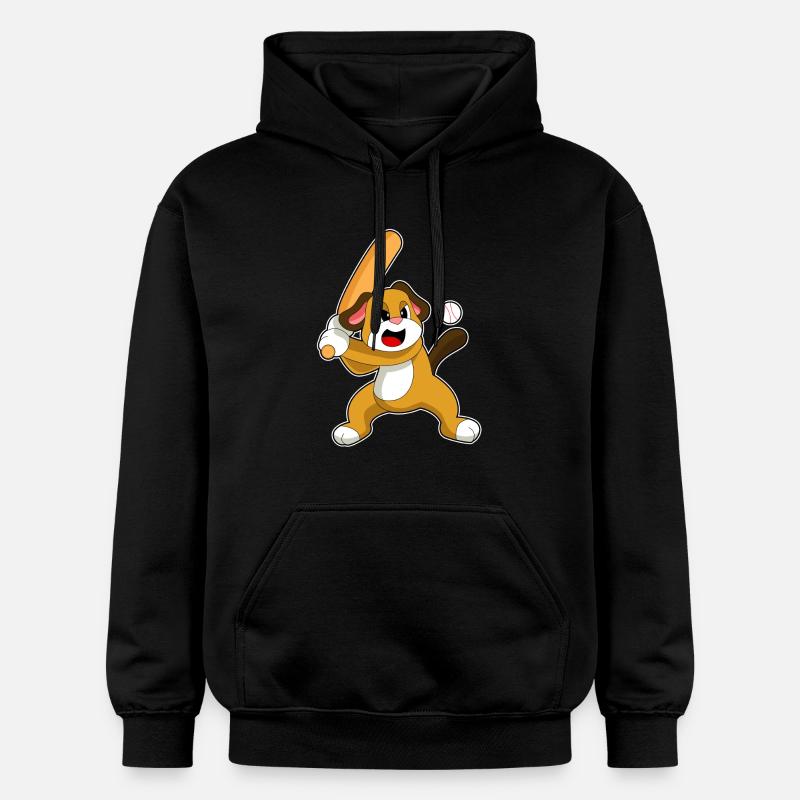 Chien Baseball Battes - Sweat à capuche Softstyle® Gildan Unisexe - noir