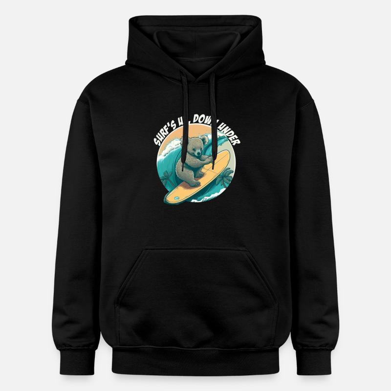 Down under surfender Koalabär - Gildan Unisex Softstyle® Midweight Hoodie - Schwarz