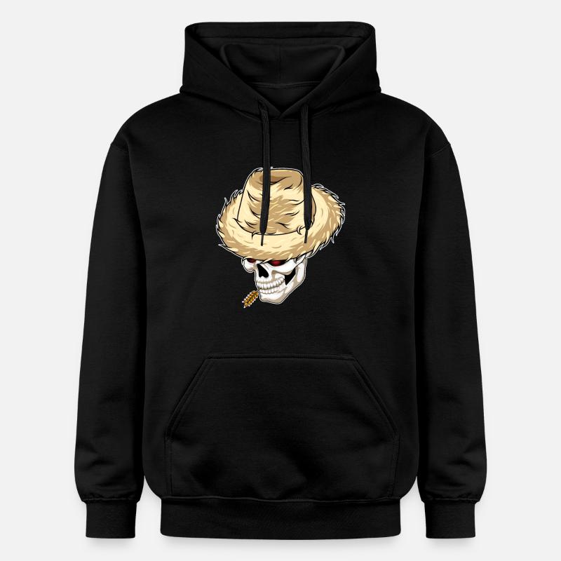 Ferme de blé Skull Farmer - Sweat à capuche Softstyle® Gildan Unisexe - noir