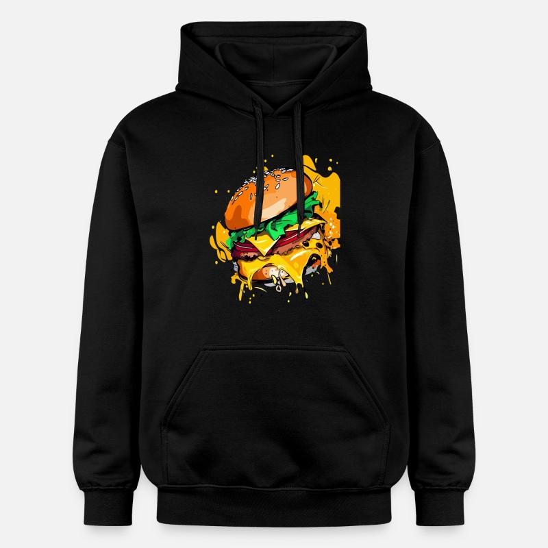 Burger au fromage supplémentaire Cheeseburge - Sweat à capuche Softstyle® Gildan Unisexe - noir