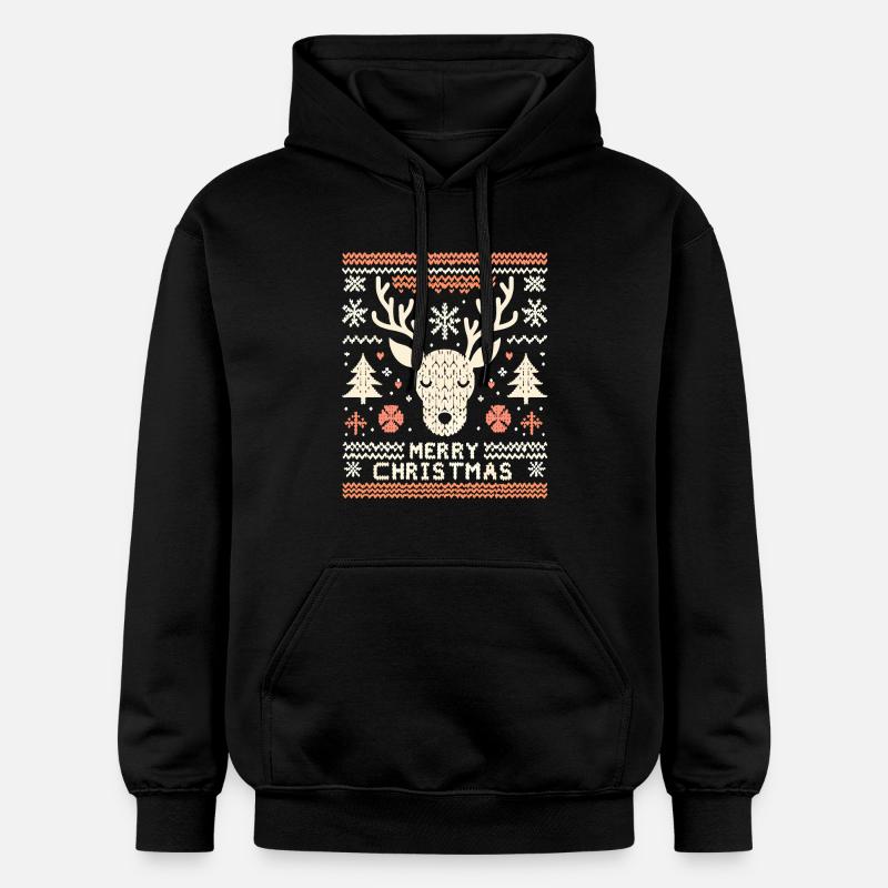 Pull de Noël moche renne - Sweat à capuche Softstyle® Gildan Unisexe - noir