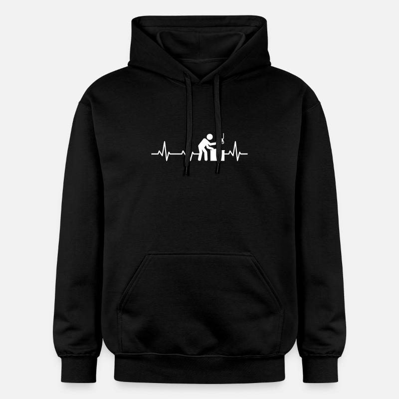Battement de cœur du boucher - Sweat à capuche Softstyle® Gildan Unisexe - noir