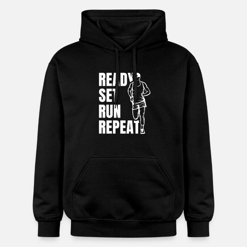 Drôle de dicton de coureur - Sweat à capuche Softstyle® Gildan Unisexe - noir