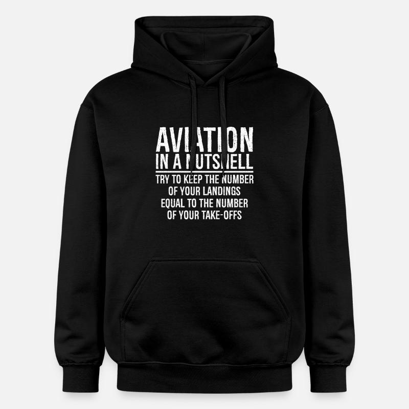 Aviation In A Nutshell Funny - Sweat à capuche Softstyle® Gildan Unisexe - noir