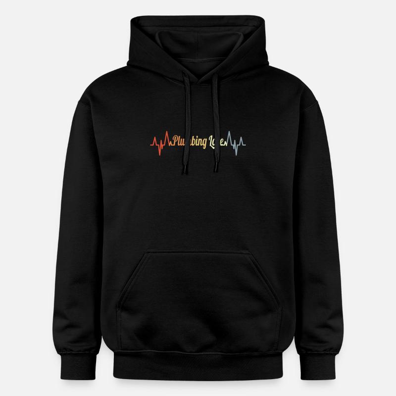 Plombier Palpitations ECG - Sweat à capuche Softstyle® Gildan Unisexe - noir