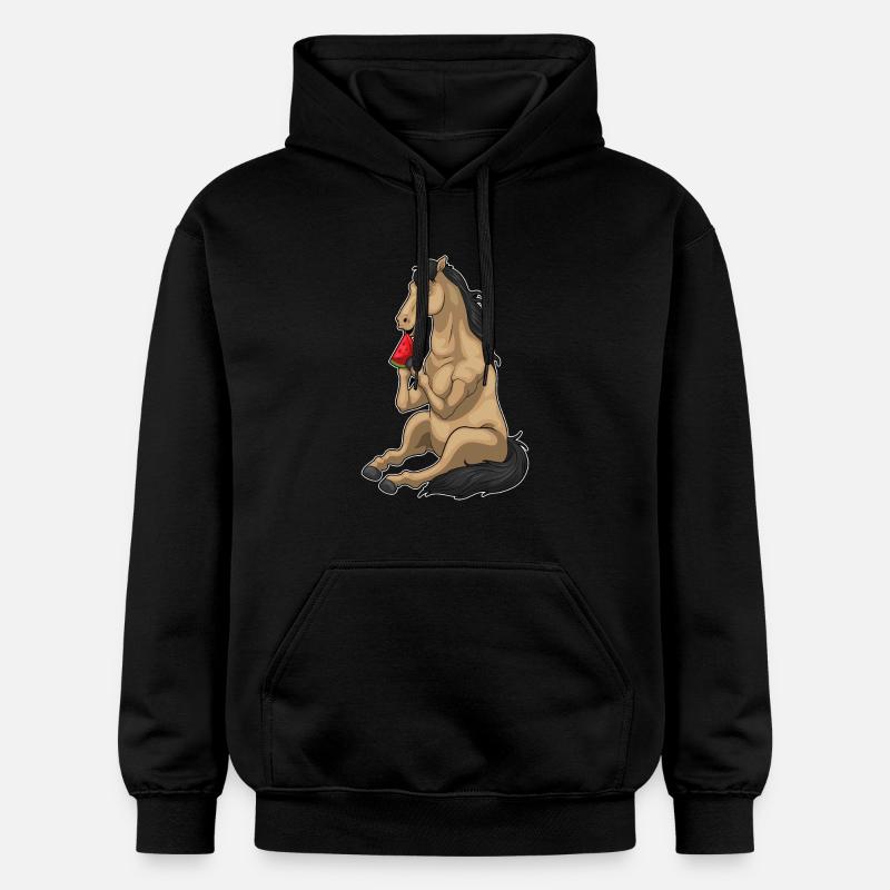 Pastèque cheval - Sweat à capuche Softstyle® Gildan Unisexe - noir