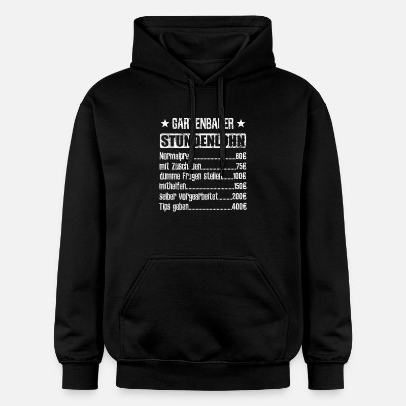 Stundenlohn Gartenbauer Beruf - Spruch - Gildan Unisex Softstyle® Midweight Hoodie - Schwarz
