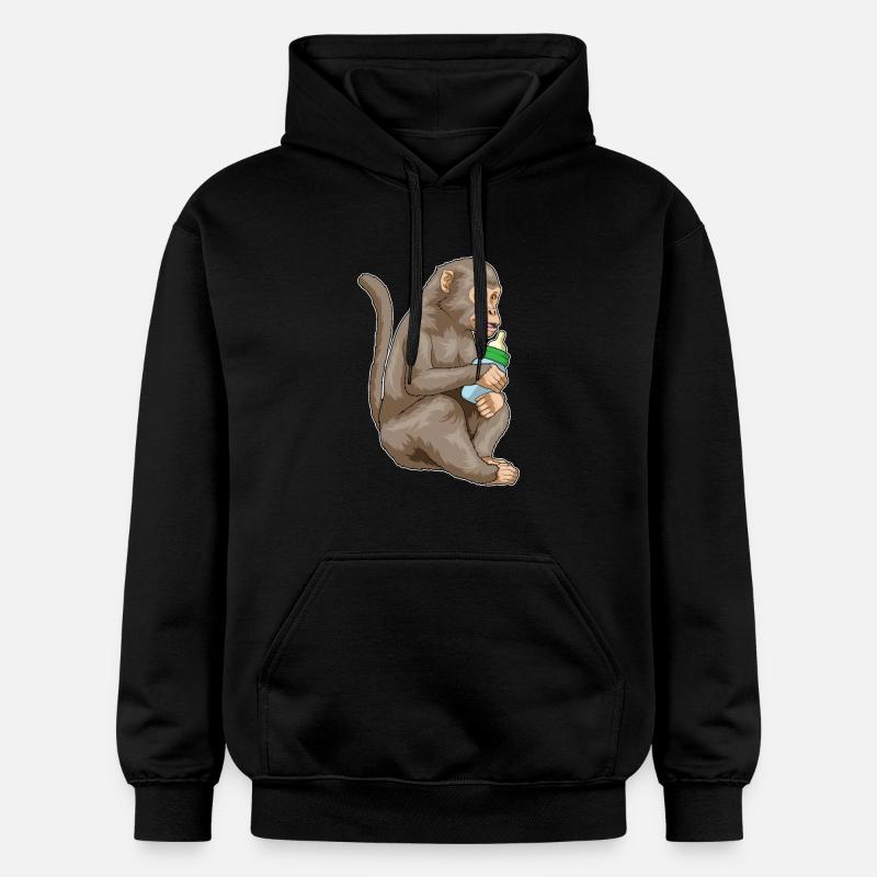 Biberon Monkey - Sweat à capuche Softstyle® Gildan Unisexe - noir