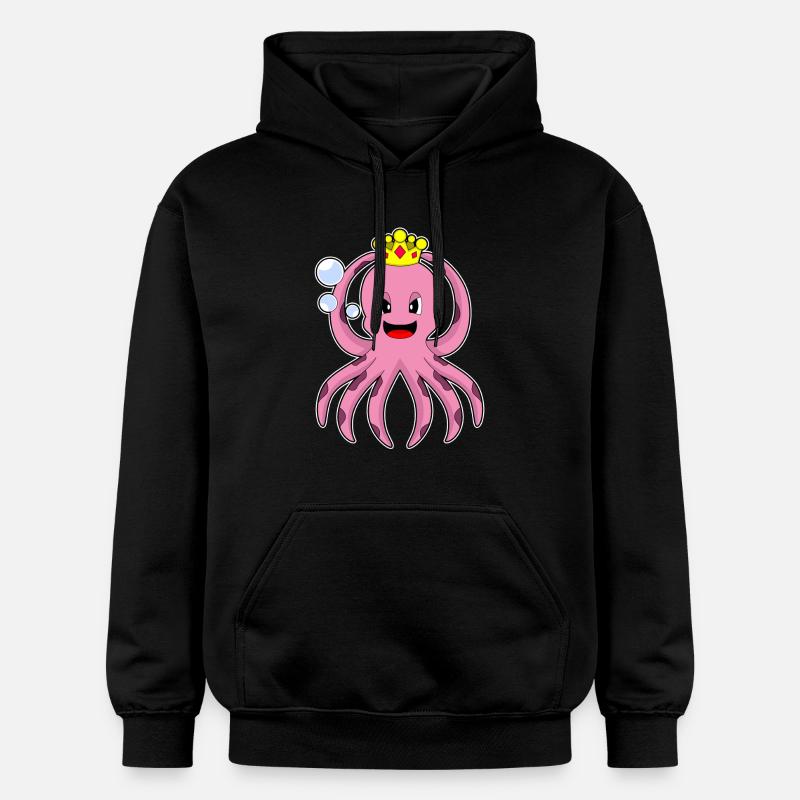 Couronne du roi pieuvre - Sweat à capuche Softstyle® Gildan Unisexe - noir