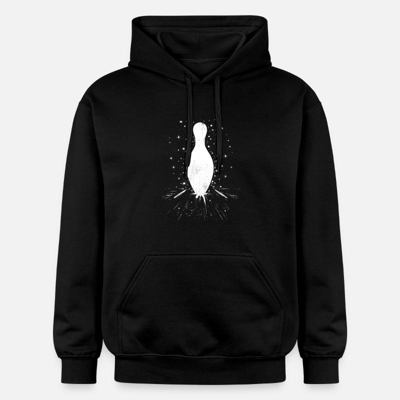 Dessin de quilles de bowling - Sweat à capuche Softstyle® Gildan Unisexe - noir