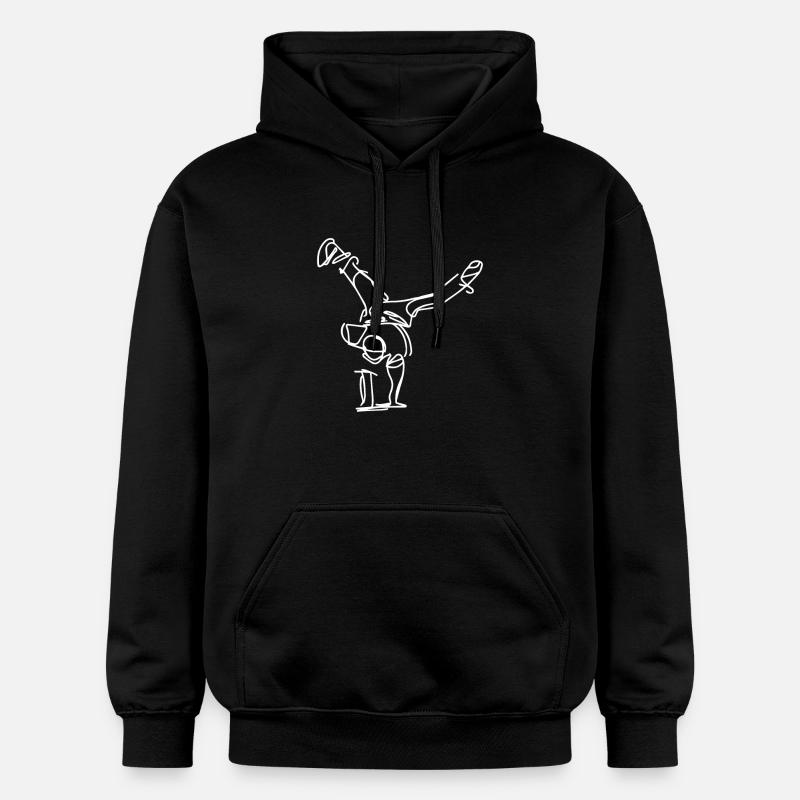 Dessin de Breakdancer - Sweat à capuche Softstyle® Gildan Unisexe - noir