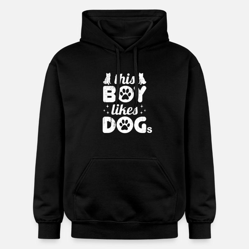 Ce garçon aime les chiens - Sweat à capuche Softstyle® Gildan Unisexe - noir