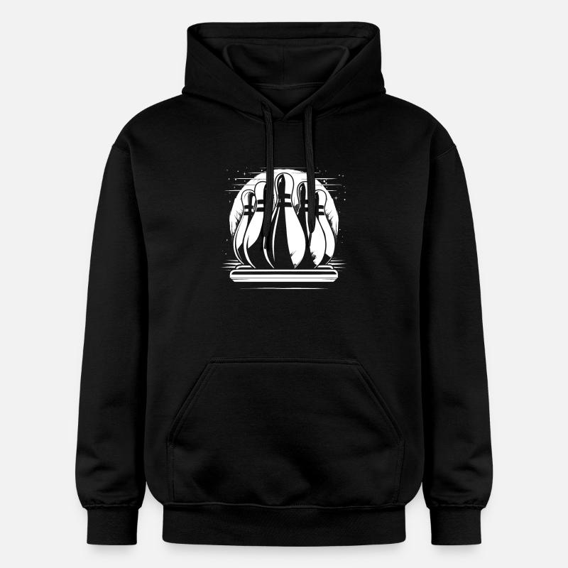 Dessin de quilles de bowling - Sweat à capuche Softstyle® Gildan Unisexe - noir