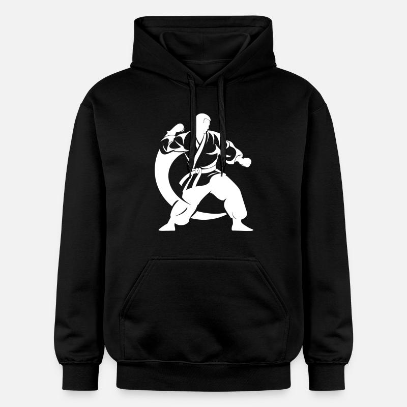 Dessin Karateka - Sweat à capuche Softstyle® Gildan Unisexe - noir
