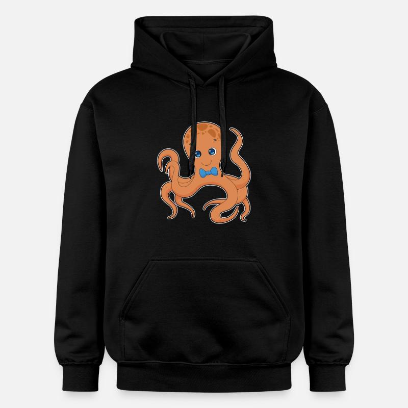 Octopus Gentleman Noeud papillon - Sweat à capuche Softstyle® Gildan Unisexe - noir