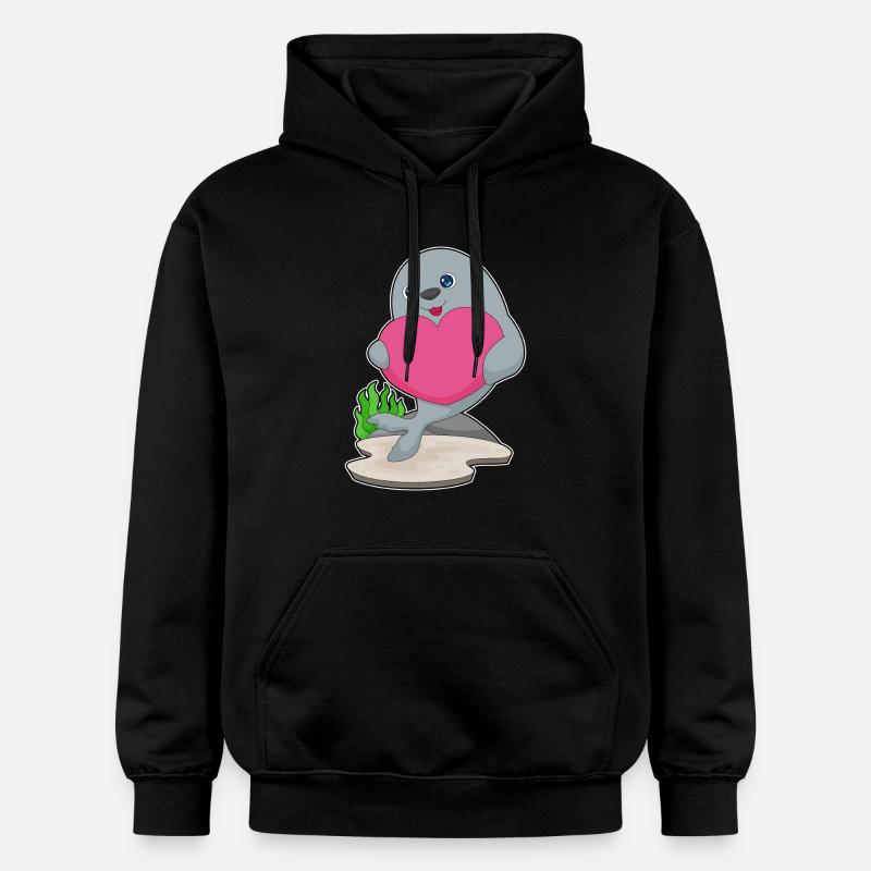 Cœur de phoque - Sweat à capuche Softstyle® Gildan Unisexe - noir