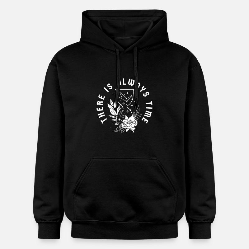 Citation du temps Sablier Fleurs - Sweat à capuche Softstyle® Gildan Unisexe - noir