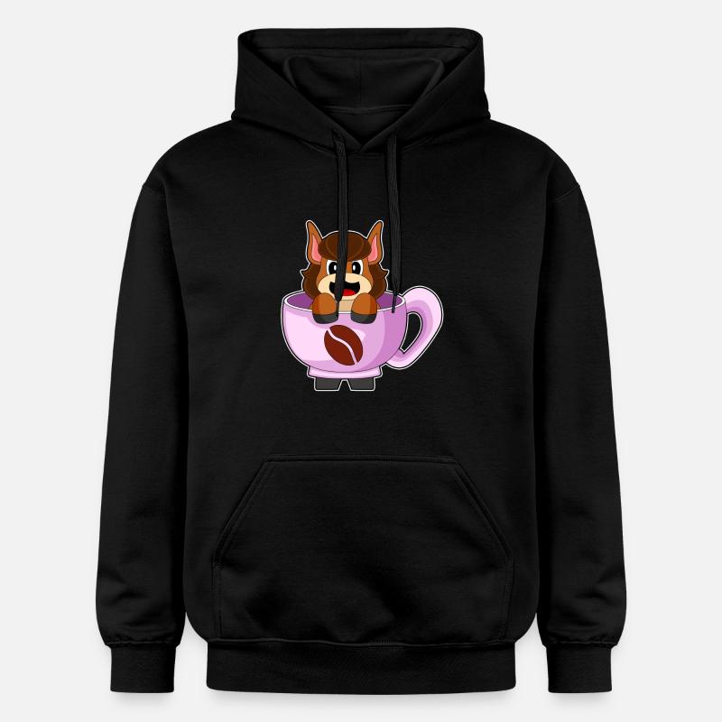 Tasse à café cheval - Sweat à capuche Softstyle® Gildan Unisexe - noir
