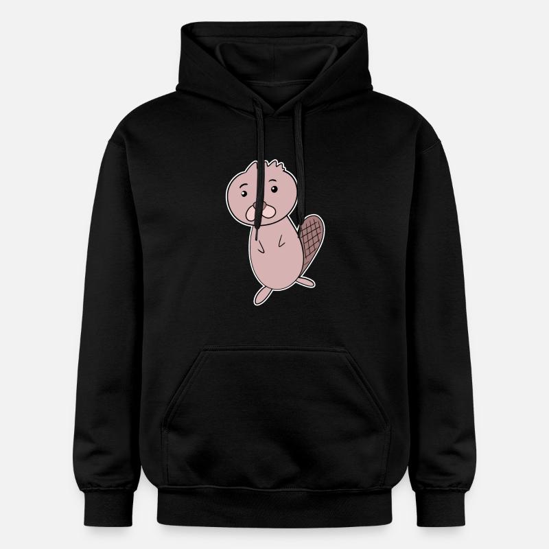 Animal castor - Sweat à capuche Softstyle® Gildan Unisexe - noir
