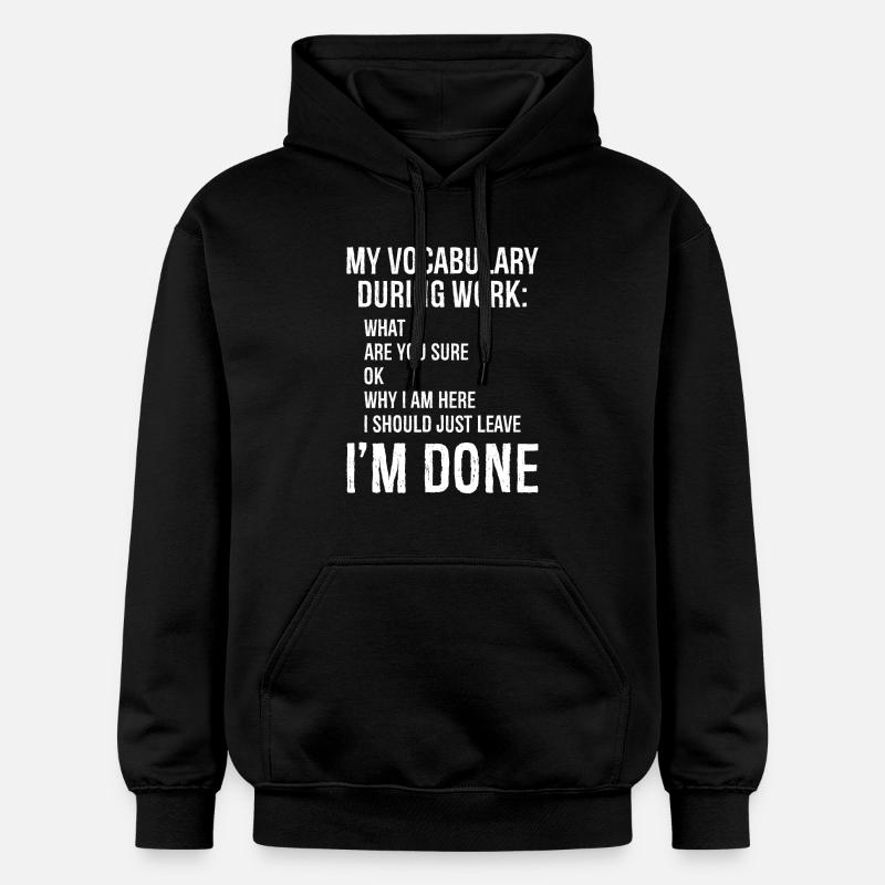 my vocabulary during work - Sweat à capuche Softstyle® Gildan Unisexe - noir