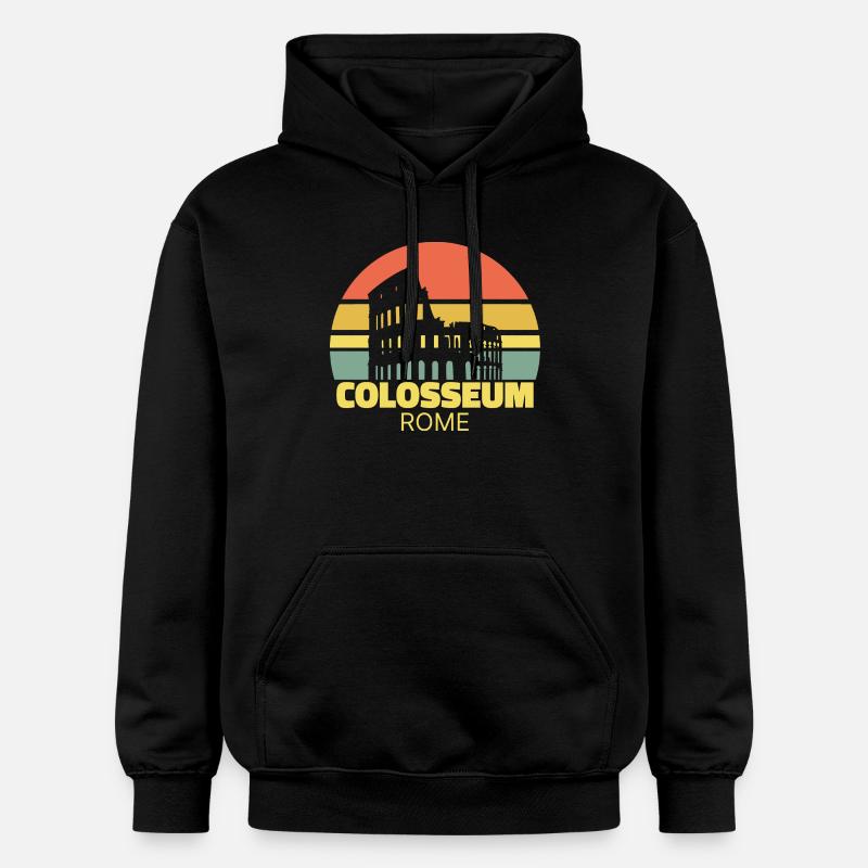 Colisée Rome Silhouette Rétro - Sweat à capuche Softstyle® Gildan Unisexe - noir