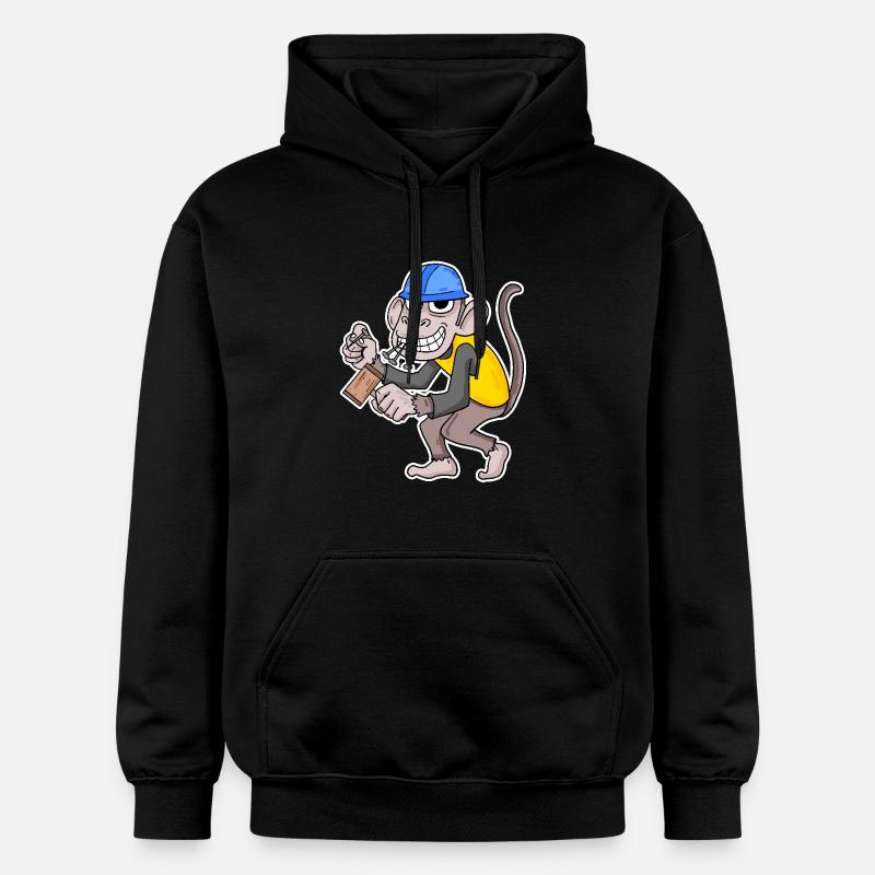 Singe de chantier drôle d’artisan - Sweat à capuche Softstyle® Gildan Unisexe - noir